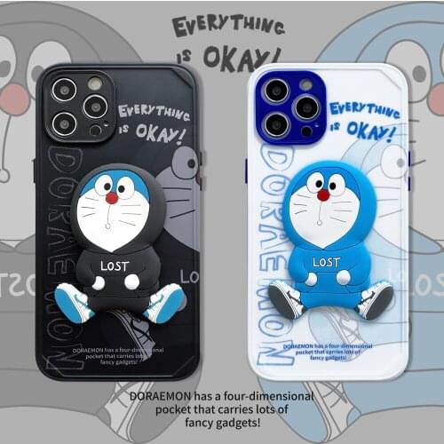 Cartoon 3D Doraemon Case for iphone 12 mini pro max 11 X XS XR XSMax 7 8 7Plus Anti Falling Soft Shell Fundas Para FOR iphone