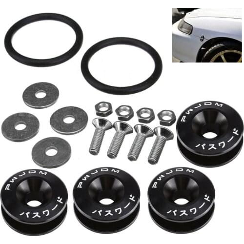 1 set Black Car Auto Quick Release Fastener JDM Style For Bumper Trunk Fender Hatch Lid Kit Parts Accessories