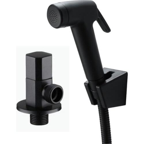 Black Handheld Bidet Spray ABS Shower Sprayer Set Toilet Faucet Shower Bidet With Hose and Holder BD544