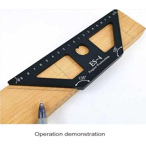 Woodworking 45 Degree Scribe ES-4 Aluminum Angle Ruler Scribe Measuring Mark Ruler Center Locator Woodworking Measuring Tools