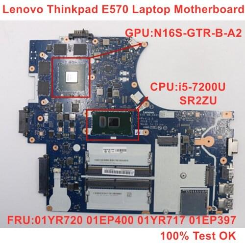 For Thinkpad E570 E570C Laptop Independent Graphics Card Motherboard i5-7200U FRU 01YR720 01EP400 01YR717 01EP397