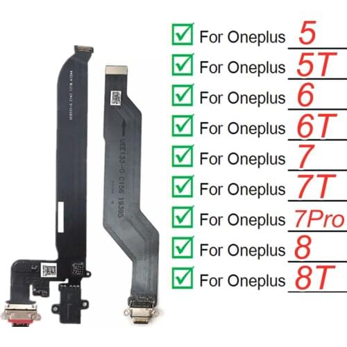 For Oneplus 5 A5000 5T A5010 6 6T 7 7T 8 Pro USB Charging Port Board Flex Cable Connector with Earphone Audio Jack Port