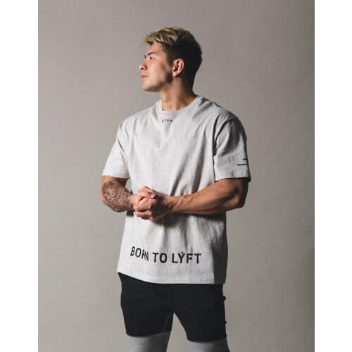 2021 Gym Fitness tshirt Men Casual Short sleeve T-shirt Summer Cotton Print Tee shirt Tops Male Bodybuilding Workout Apparel