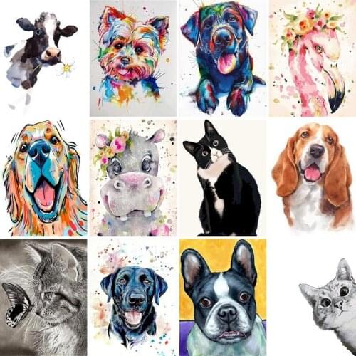 GATYZTORY Full Square/Round Diamond Painting Dog 5D DIY Animal Diamond Embroidery Cross Stitch Kit Handmade Gift Home Decoration