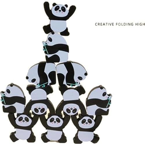 Panda Balance Building Blocks Children’s Early Education Staked Toys Baby Wooden DIY Crafts