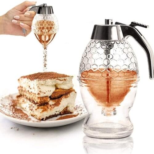 Honey Jar Container Bee Drip Dispenser Syrup Cup Shatter Proof No Drip Bottle BPA Free Storage Pot Kitchen Accessories