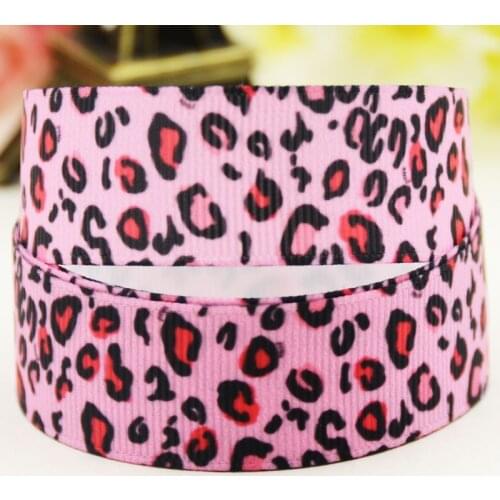 22mm 25mm 38mm 75mm Leopard Print cartoon printed Grosgrain Ribbon party decoration 10 Yards X-04252