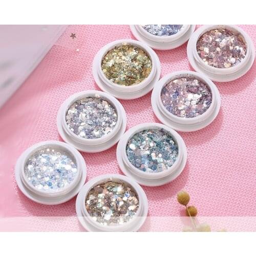 Crystal Fire Opal Flakes Nail Sequins Purple Holographic Glitter DIY Chrome Powder for Spring Nails Manicure Paillettes