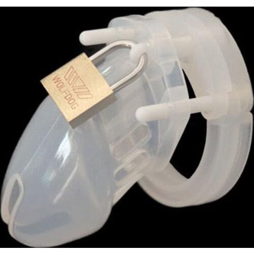 Male Chastity Cage Men Silicone Locking Belt Short Restraint Bondage Device CC29 Penis Toy Sex Toys