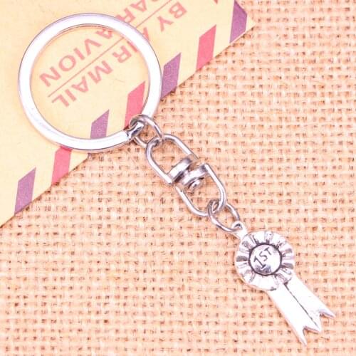 20pcs New Fashion Keychain 27x12mm 1st medal award Pendants DIY Men Jewelry Car Key Chain Ring Holder Souvenir For Gift