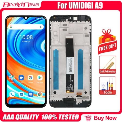 New UMIDIGI A9 LCD Display +Touch Screen Digitizer Tested LCD Screen Glass Panel For UMIDIGI A9 + Tools + 3M Adhesive