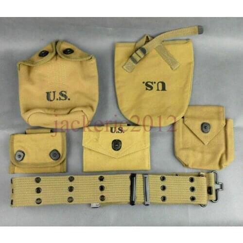 WWII WW2 US Army Field Gear Belt Shovel Canteen Compass Case Cover Pouch SOLDIER MILITARY