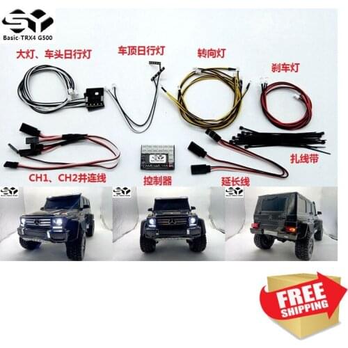 RC Crawler TRX4 G500 trax Shell Light Led Headlights brake reversing turn signals fog lights controllable