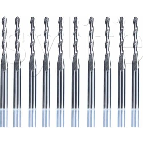 CNC Double Flute Spiral Cutter Router Bits 3.175x2x17mm Cutting Tool Pack of 10