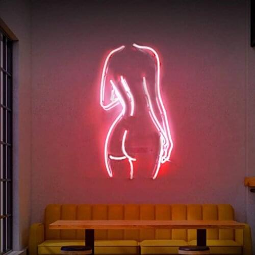 Glass Neon Light Sign Home Beer Bar Pub Light Room Decor Wall Lights Bedroom Lady Back Girls Do What You Love Good Vibes Only