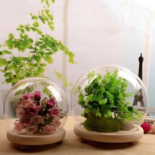 2sets/pack Diameter=15cm 18cm Big Size Round Glass Dome Vase Home Decoration Glass Dome Friend Gift Wedding Decoration