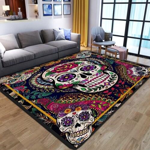 Gorgeous skull Carpets for Living Room Bedroom play Area Rugs Home decor Sofa Coffee Table Floor Mat Colourful flower Big Carpet