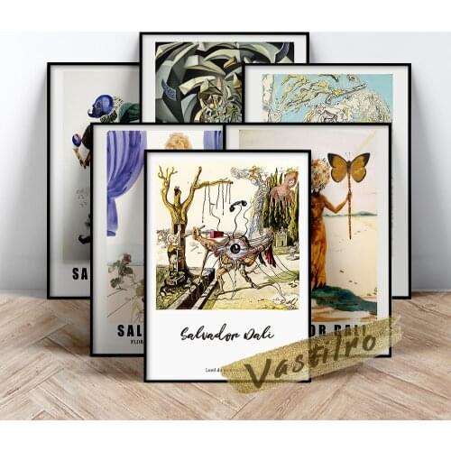 Salvador Dali Vintage Poster, Salvador Woman Butterfly Canvas Painting, Dali Surrealism Wall Stickers, Flora Dalinae Prints Art