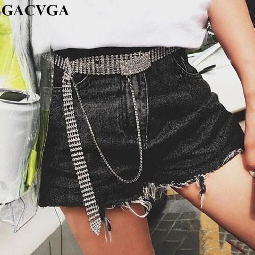 GACVGA Fashion Silver Shiny Diamond Belts Cummerbunds Sexy Party Club Slim Women Belt Sash Luxury Belt Waist Accessories