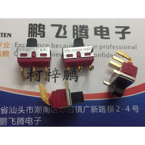 1PCS U.S. C&k 1101M2S3ABE2 Micro toggle switch 3-foot 2-speed curved foot horizontal power slide 0.4VA