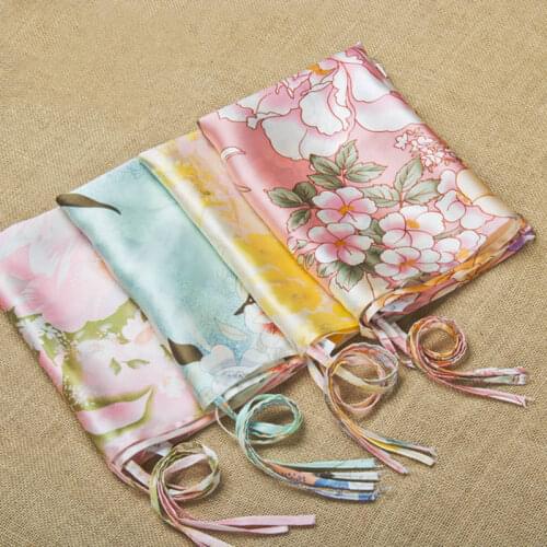 2Pcs 100% Pure Silk Pillowcase Pillow Towel Pillow Sham Cover Floral Printed Silk Pillow Cover Natural Mulberry Silk Pillow Case