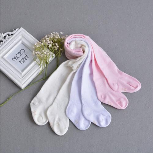 2017 Baby cotton pantyhose baby for girls Leg Warmers newborn baby stockings Panty hose Pink White For Kids Frocks Design