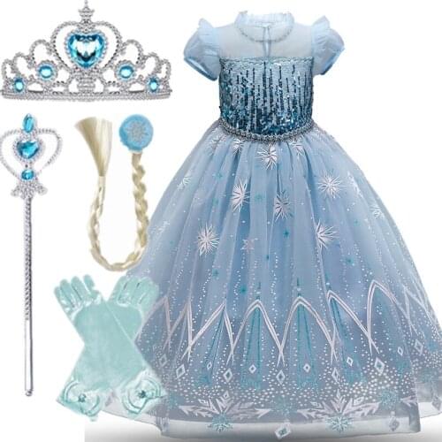 2021 Girls Birthday Party Princess Dress Printed Role-Play Costume Snow White Queen 2 Dress For Halloween Kids Princess Dress