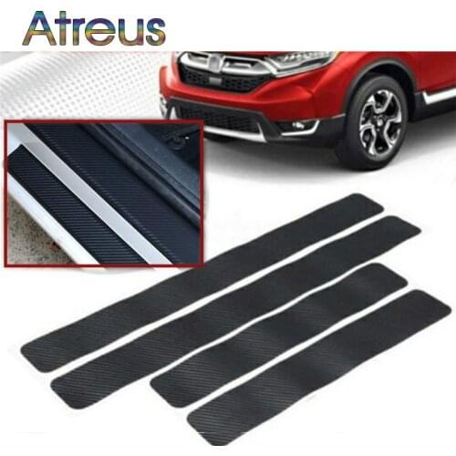 4Pcs Car Door Plate Carbon Fiber Anti Scratch Stickers for Toyota Avensis c-hr RAV4 Kia Rio Honda civic Hyundai tucson 2017