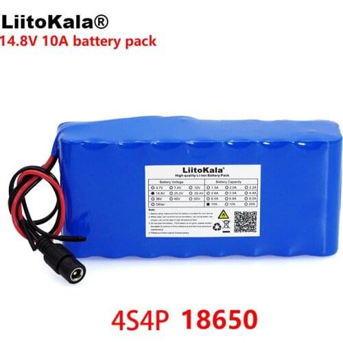 LiitoKala 14.8V 10Ah 18650 li-iom battery pack night fishing lamp heater miners lamp amplifier battery with BMS 16.8V