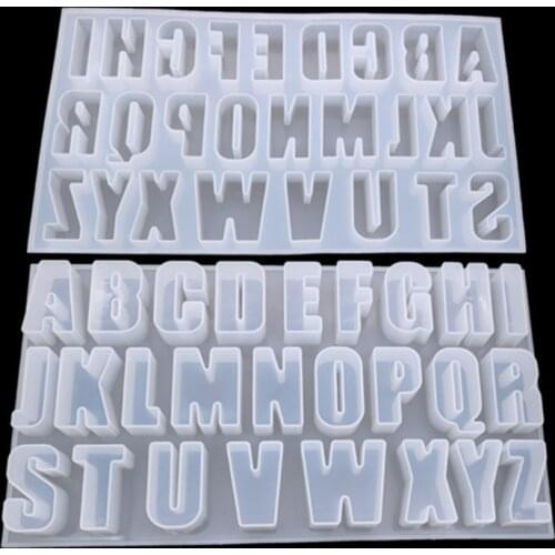 Large Capital Letter Mold Mirror Silicone Mold for DIY Craft Epoxy Uv Keychain Jewelry Decoration Handmade Tools for Resin