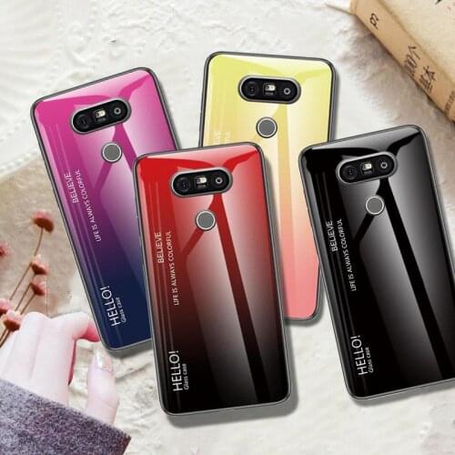 Colorful Gradient Tempered Glass Case For LG G7 G8 ThinQ G6 G5 Soft Edge Phone Back Cover Case For LG G5 G6 G7 G8 Fundas Shell