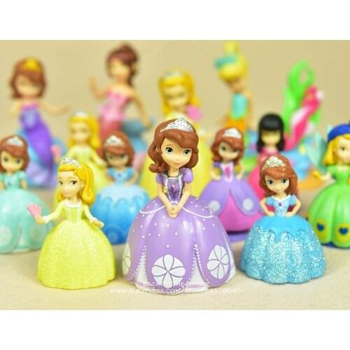 Disney Sofia the First Princess 6-9cm Q version Action Figure Anime Mini doll Collection Figurine Toy model for children gift
