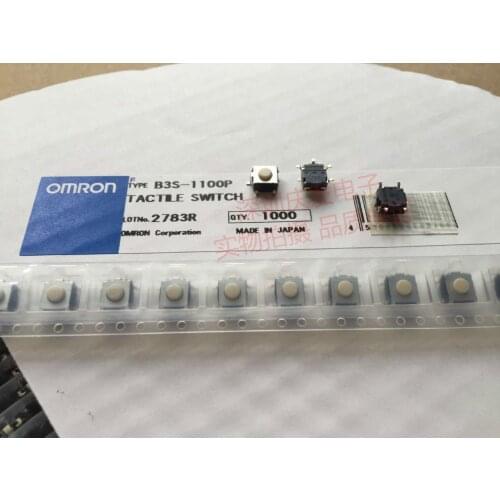 Japan OMRON Omron B3S-1100P 6*6*4.3 SMD 5 foot button fretting Waterproof dust switch