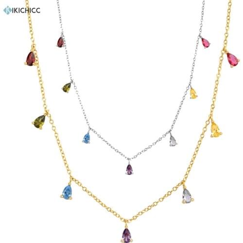 Kikichicc New 925 Sterling Silver Ovals Zircon Charm Choker Luxury Women Fashion Women Rock Punk Jewelry For Wedding Gift