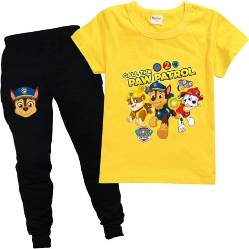 PAW PATROL Toddler clothing set kids Summer Clothes Set casual sport outfit child Clothes anime t shirt +Trousers Suit