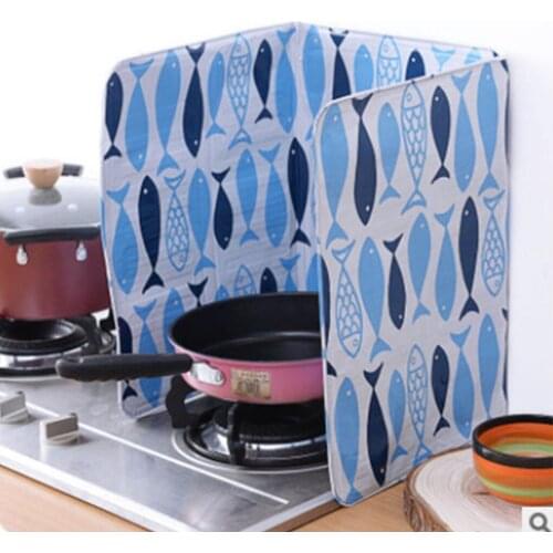 Kitchen Printing Gas Cooker Stove Range Protector Baffle Dam-Board Oil Insulation Splash Scald Guard Board