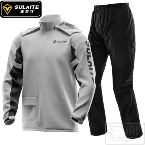 Fashion Motorcycle Rain Suit Waterproof Raincoat+Rain Pants Poncho Motorcycle Rain Jacket Motorbike Scooter Riding Rain Suit