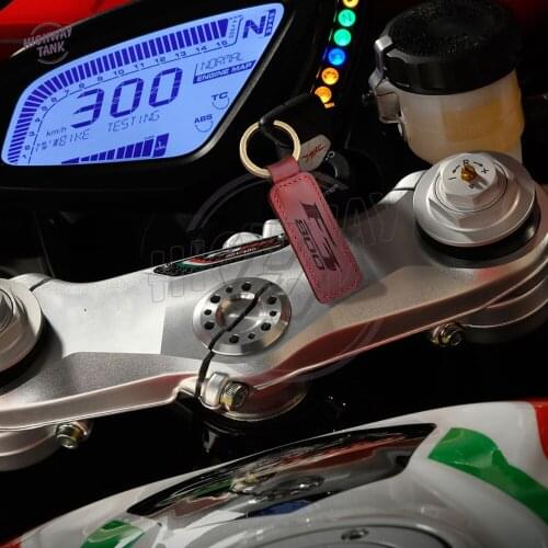 Motorcycle Cowhide Keychain Key Ring Case for MV August F3 800 Motorbike