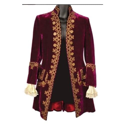 18th Century Mens Royal Military Jacket Costume Colonial Tuxedo Hamilton Coat George Washington Cloak