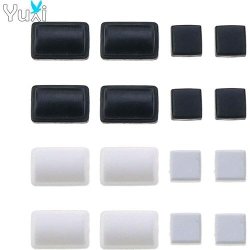 YuXi Black White Silicone Rubber Feet Cover Set For WII Console Screw Dust Cover