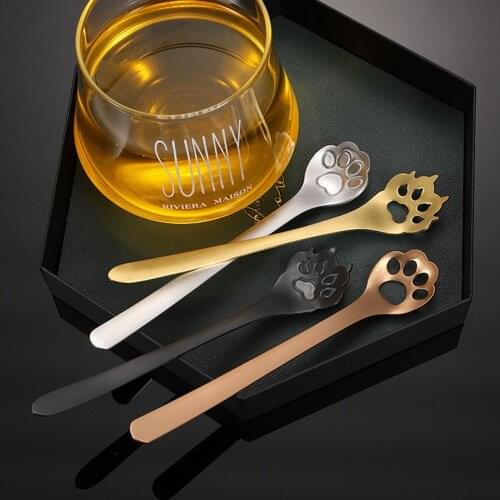 Stainless Steel Cat Dog Claws Stirring Spoon Dessert Spoons Coffee Tea Spoon Tableware Kitchen Accessories