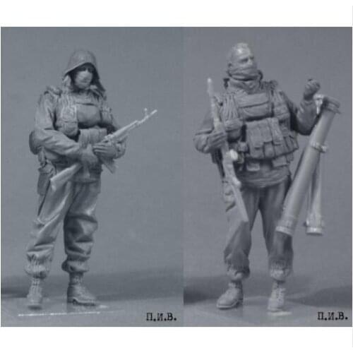 New Unassembled 1/35 The russua Set (2 figures) Crew soldier Resin Kit DIY Toys Unpainted resin model