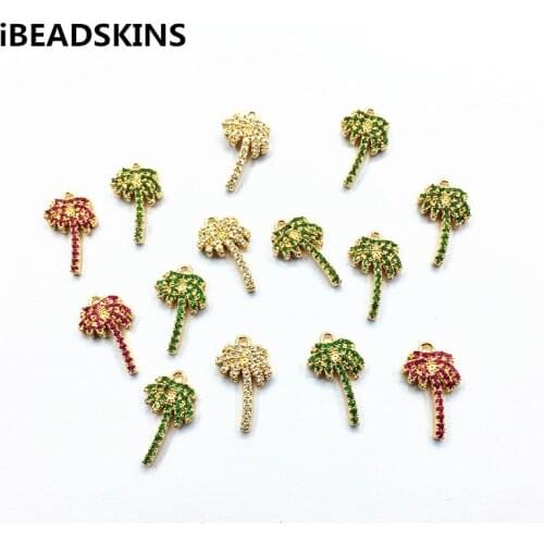 New arrival! 16x9mm 50pcs Coconut tree shape charm/Connectors for Jewelry Accessories ,Earrings parts,hand Made Jewelry DIY