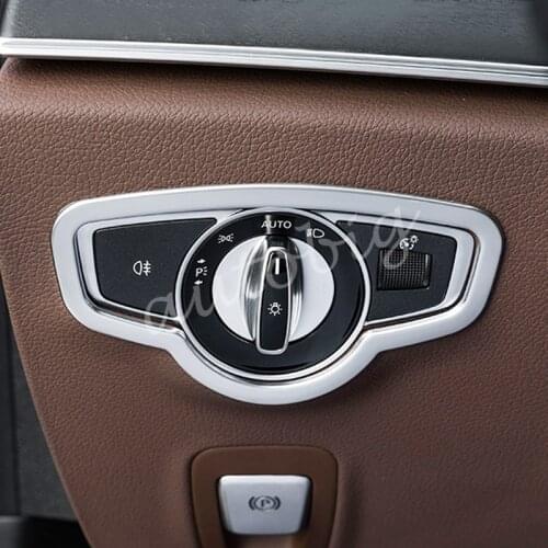 Dashboard Switch Cover For 2017-2020 Mercedes-Benz E-Class W213 S213 C238 A238 Matte Chrome Head Fog Light Button Trims