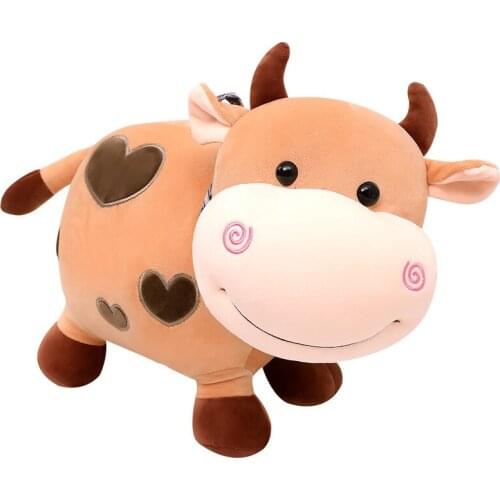 35/50/65CM Cartoon Cute Cow Plush Toy Soft Animal Cattle Plush Toy Kawaii Bull Doll Kids Birthday Gifts Baby Sleeping Pillows