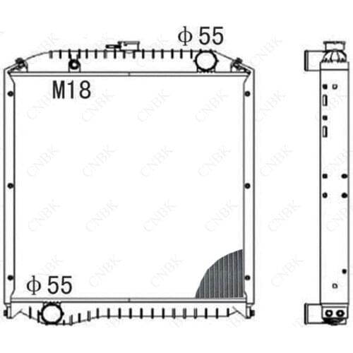 Radiator for Hino RANGER-FD1J 12 Tons Water Tank Radiator Another 10 Tons 24 Tons Dyna Eu 5 All Aluminum