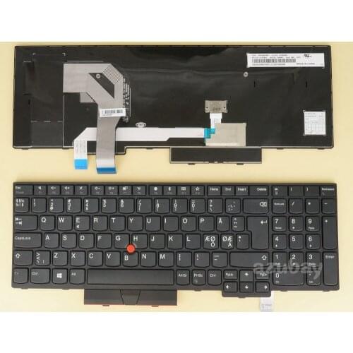 Nordic Swedish Finnish Norwegian Danish Keyboard for Lenovo Thinkpad T570 T580 P51s P52s 01ER540 01EN968 01HX218 01HX178, Black