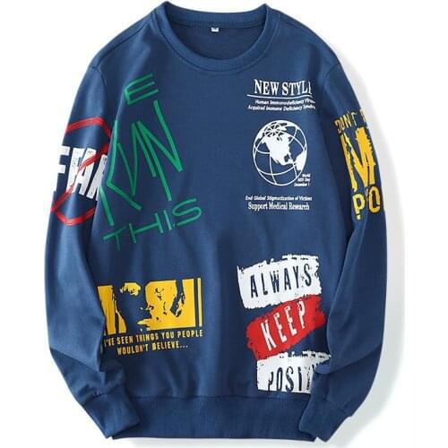 Spring Autumn Mens hoodies fashion Hip hop letter printing sweatshirts men o-neck hoody streetwear Large size 7XL