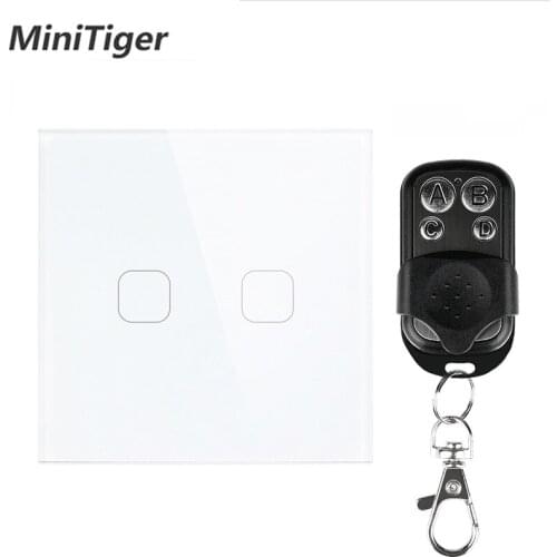 Smart Home Luxury White Crystal Glass ,Remote Control Wireless Touch Switch 1 Gang 1 Way,Wall Light Touch Screen Switch