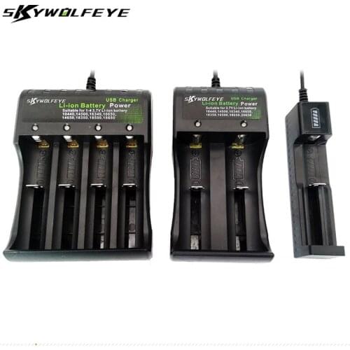 18650 USB Battery Charger 4 slot Universal 3.7V Li-ion Battery Chargers 1 2 slots Charging for Rechargeable 14500 18350 Lithium